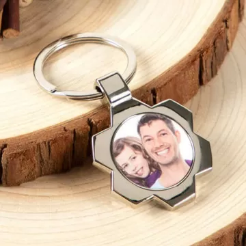 Portachiavi fiore personalizzato con foto