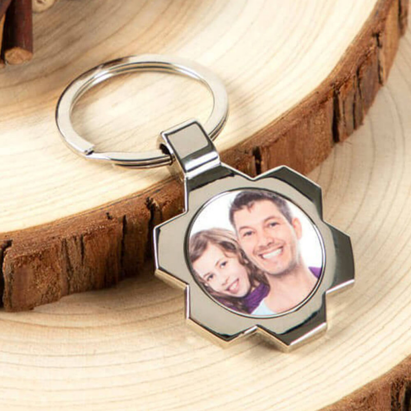 Portachiavi fiore personalizzato con foto
