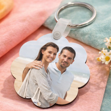 Portachiavi fiore personalizzato con foto