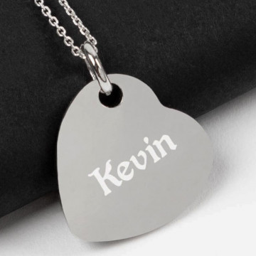 Collana cuore inclinato in argento
