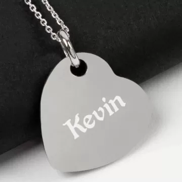 Collana cuore inclinato in argento