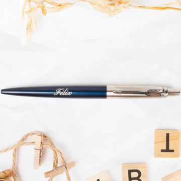 Penna Parker Jotter blu incisa