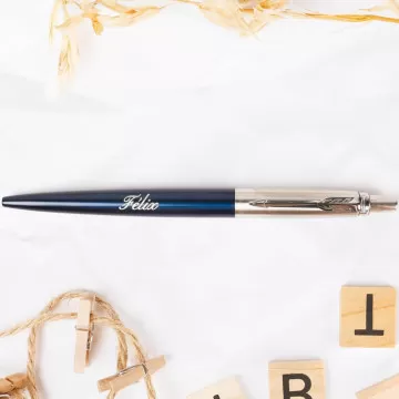Penna Parker Jotter blu incisa
