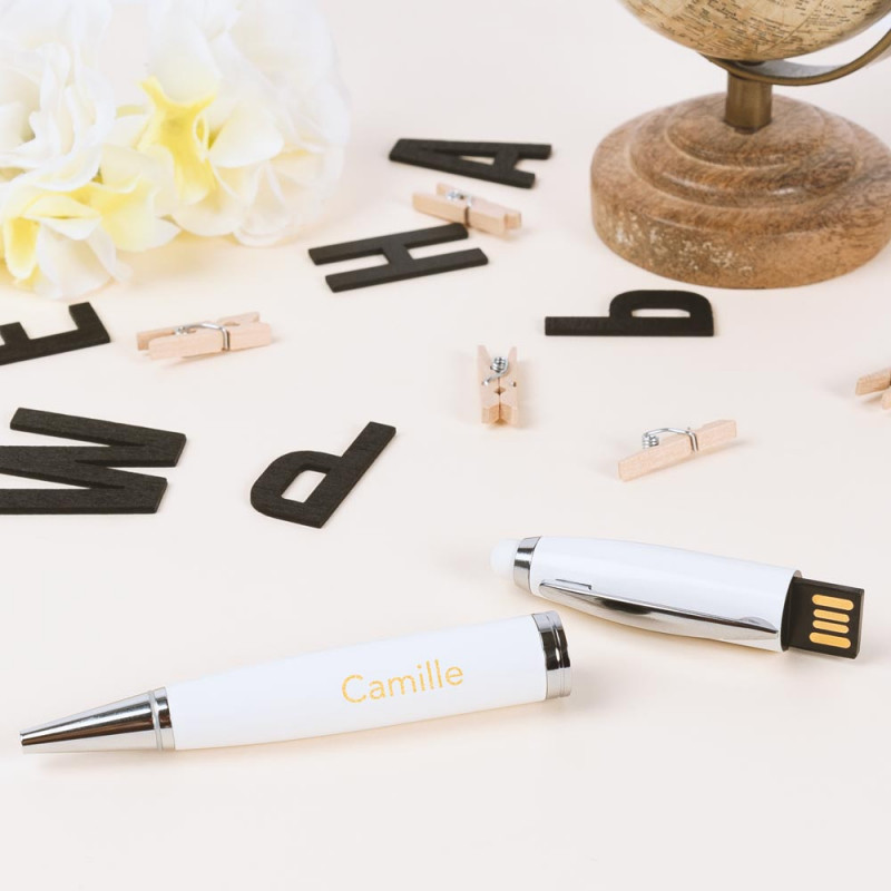Penna USB bianca personalizzata
