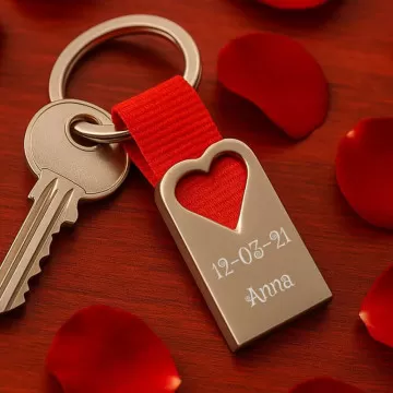 Portachiavi cuore rosso personalizzato