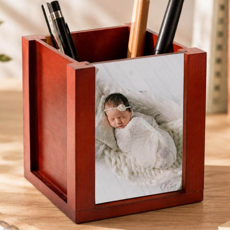 Portapenne in legno personalizzato con foto