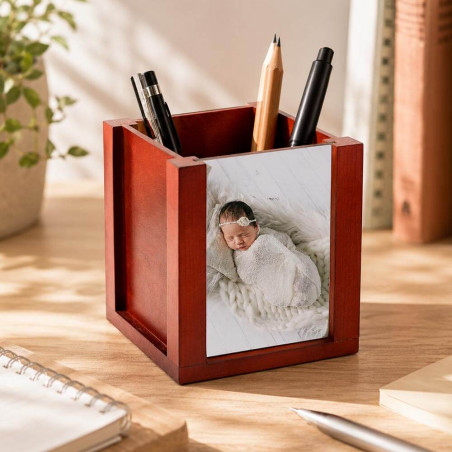 Portapenne in legno personalizzato con foto