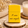 Accendino Zippo giallo inciso