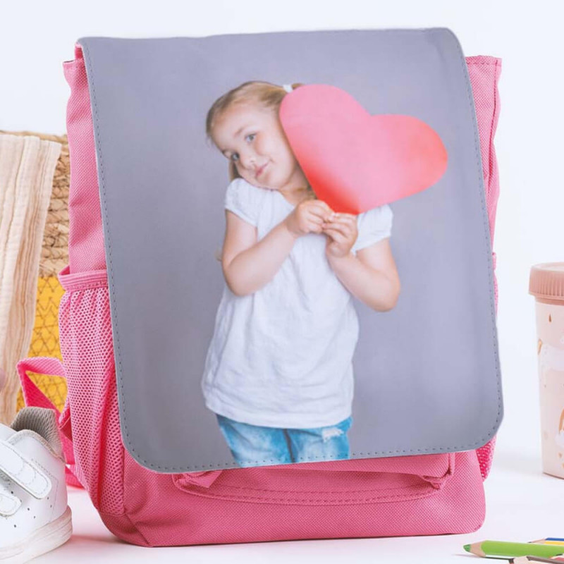 Zainetto rosa personalizzato con foto