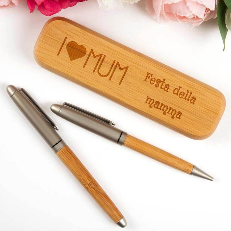 Set penne in bambù personalizzato
