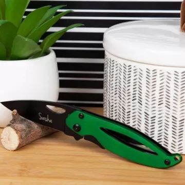 Coltello tascabile verde personalizzato