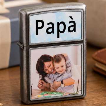 Accendino antivento personalizzato con 2 foto