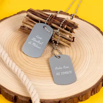 Dog tag doppio personalizzato inciso