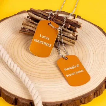 Dog tag doppio color caramello personalizzato