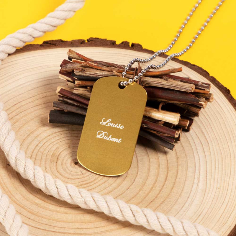Dog tag dorato personalizzato