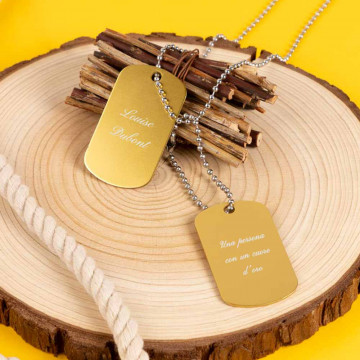 Dog tag doppio dorato personalizzato