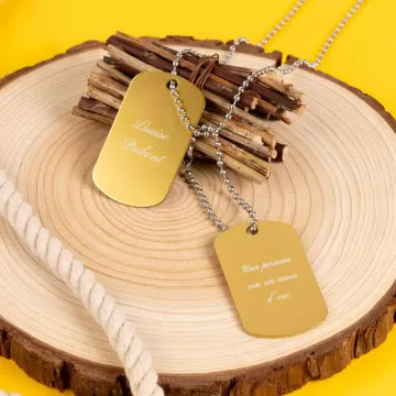 Dog tag doppio dorato personalizzato