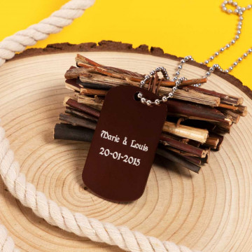 Dog tag marrone personalizzato