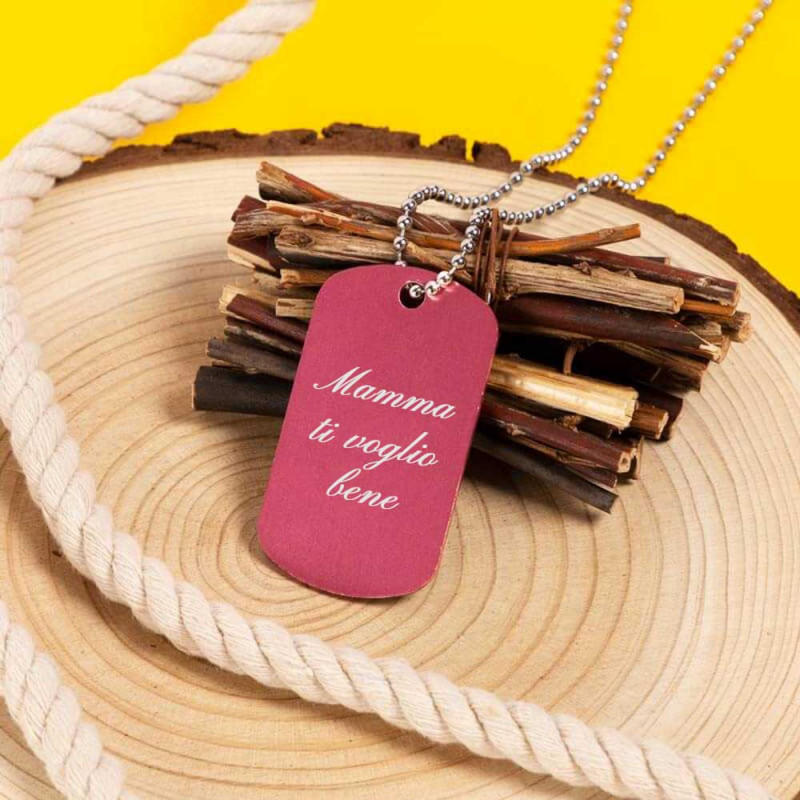 Dog tag rosa personalizzato