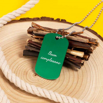 Dog tag verde personalizzato