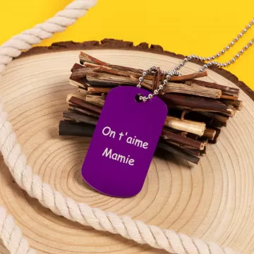 Dog tag viola personalizzato