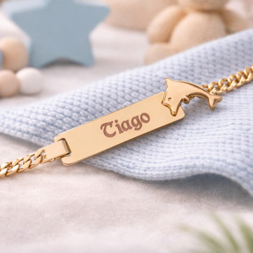 Bracciale bambino delfino placcato oro