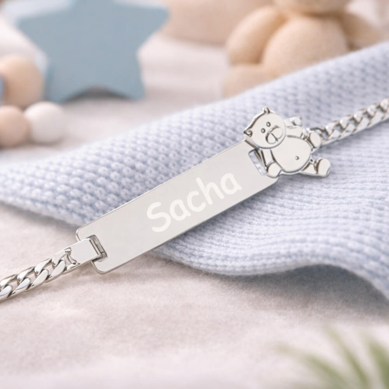 Bracciale bambino orsetto in argento