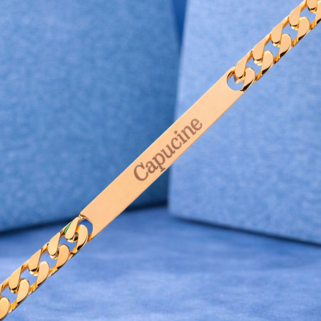 Bracciale sottile placcato oro inciso