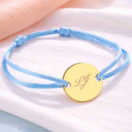 Bracciale con medaglietta rotonda placcata oro personalizzata