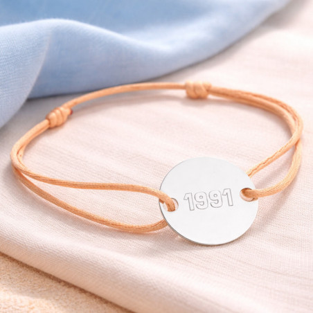 Bracciale con medaglietta rotonda in argento personalizzata