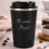 Tazza termica nera personalizzata con incisione