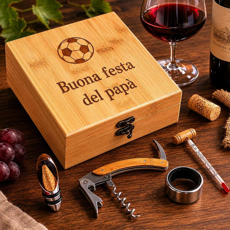 Cofanetto vino personalizzato in bambù