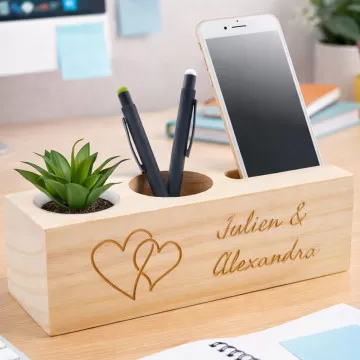 Organizer da scrivania con pianta personalizzato