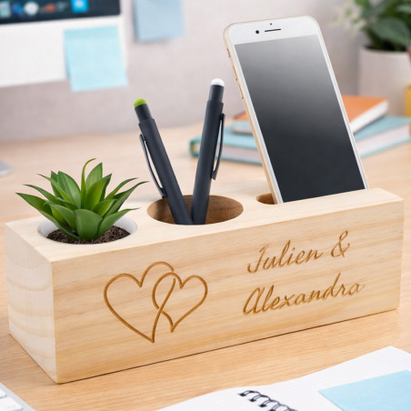Organizer da scrivania con pianta personalizzato