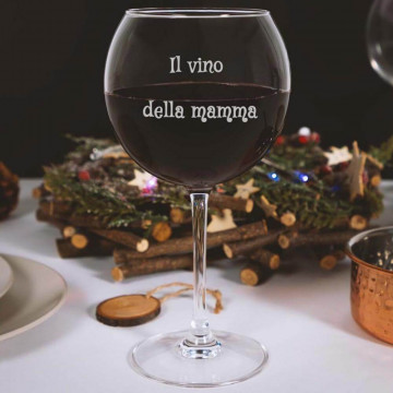 Calice da vino rosso personalizzato con incisione