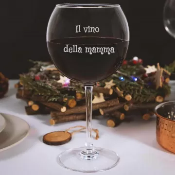 Calice da vino rosso personalizzato con incisione