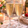 Set di 2 flûte da champagne con iniziali e cuori personalizzate