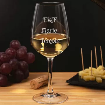 Calice da vino bianco personalizzato con incisione