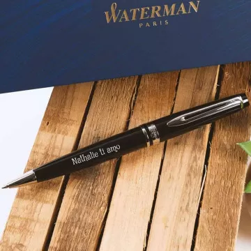 Penna a sfera Waterman Expert nera personalizzata