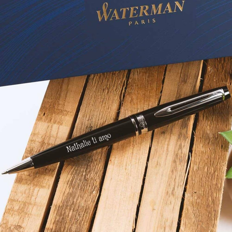 Penna a sfera Waterman Expert nera personalizzata
