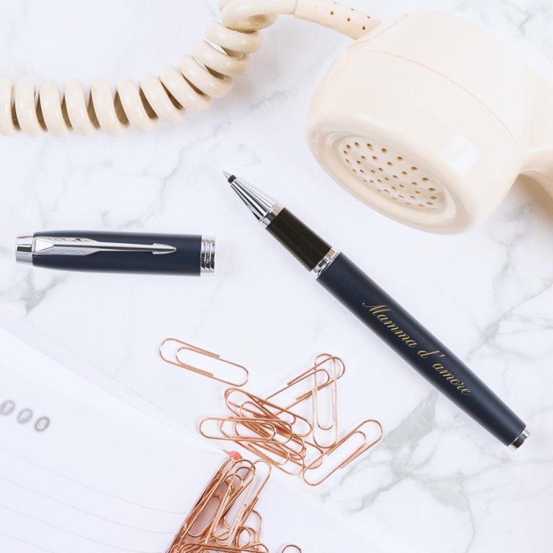 Penna roller Parker IM blu personalizzata