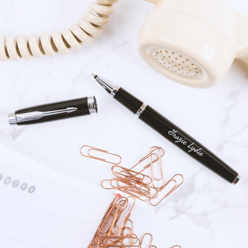 Penna roller Parker IM nera personalizzata
