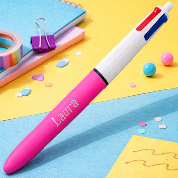Penna Bic 4 colori rosa personalizzata