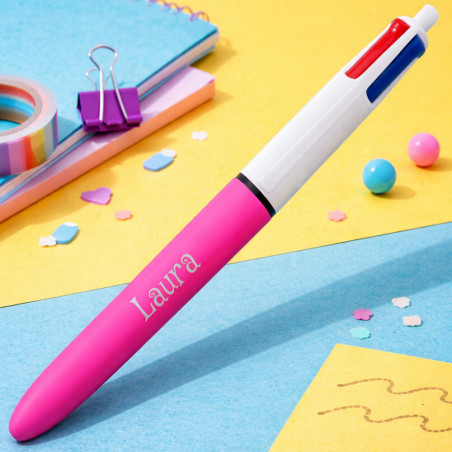 Penna Bic 4 colori rosa personalizzata