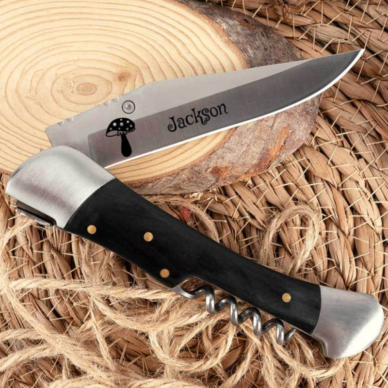 Coltello tascabile nero personalizzato