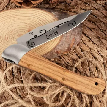 Coltello tascabile tattoo in legno personalizzato