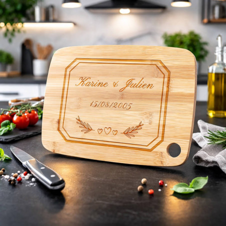 Tagliere amore in bambù personalizzato