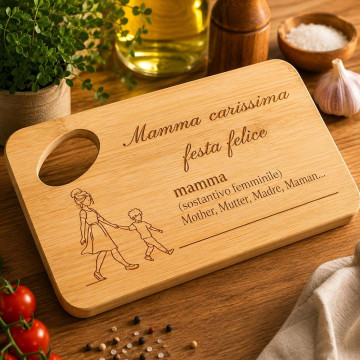 Tagliere mamma personalizzato in bambù