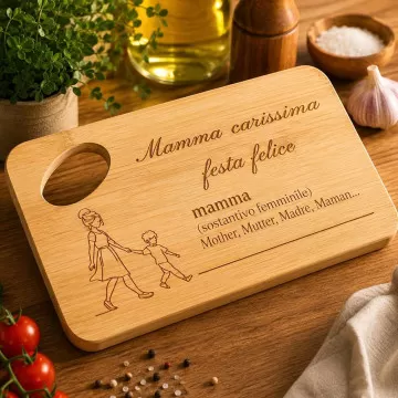 Tagliere mamma personalizzato in bambù