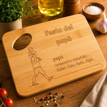 Tagliere papà personalizzato in bambù